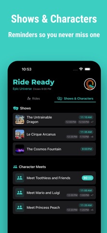 Ride Ready - Theme Park Waits screenshot