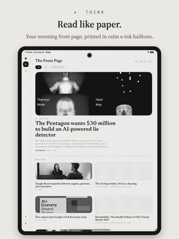think - E-ink RSS Feed Reader iPad screenshot 1
