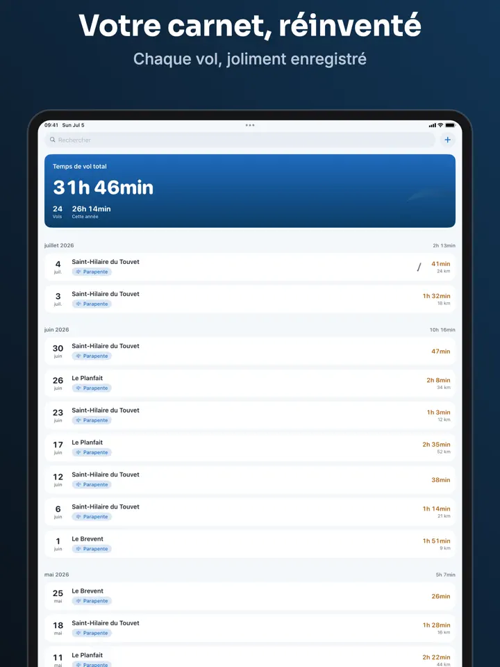 XC Log sur iPad : capture d’écran 2 sur 6