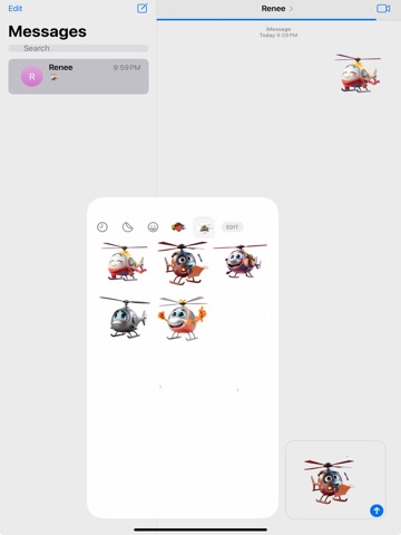 Whirring Helicopter Stickers iPad screenshot