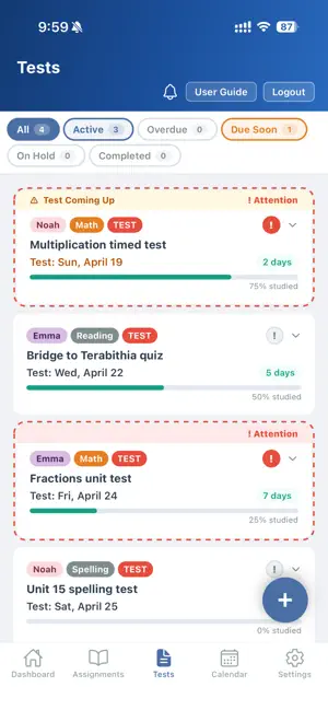 Homework Tracker App screenshot 2
