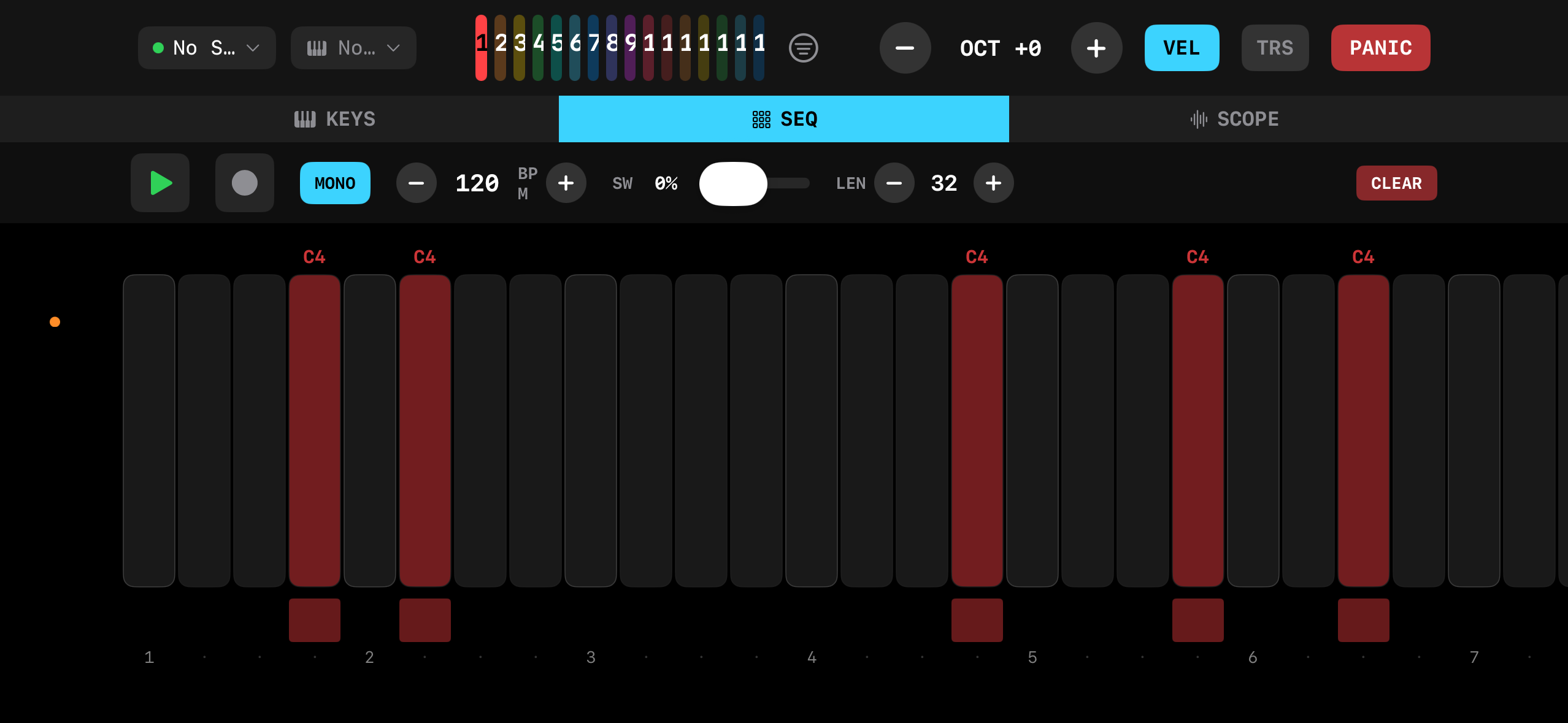 MIDI Controller/Oscilloscope screenshot 3