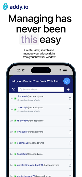 addy.io extension Screenshot 1 of 3