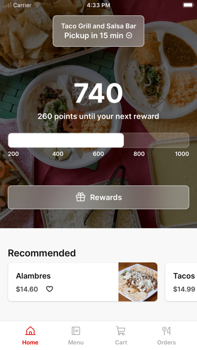 Taco Grill and Salsa Bar iPhone screenshot 1 - Food & Drink app