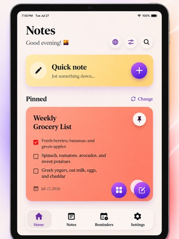 Adelis : Notes iPad screenshot