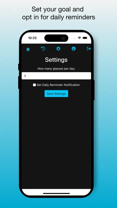 Simple Daily Water Drink Log screenshot 2 of 3