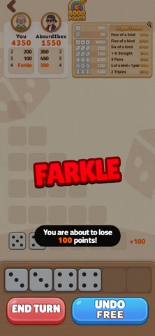 Farkle for Seniors - Dice Game iPhone screenshot