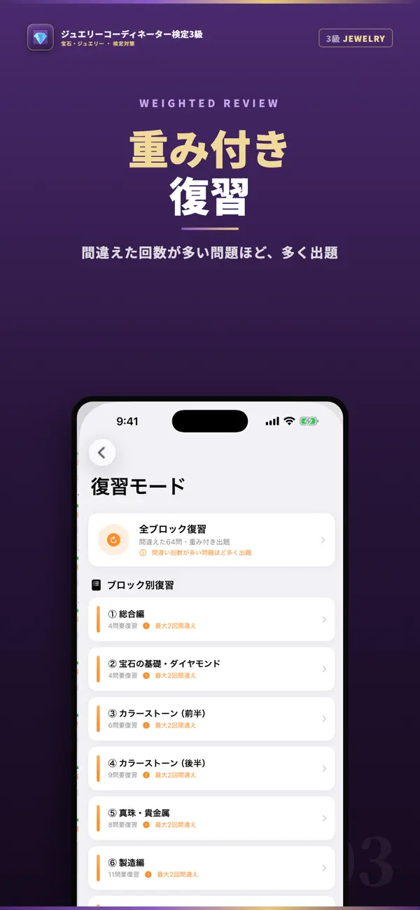 Screenshot #3 pour ジュエリーコーディネーター検定3級 試験対策｜問題集