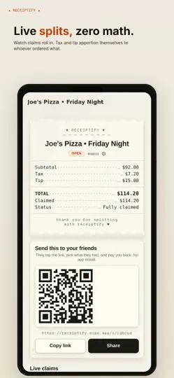 Capture d'écran de Receiptify: Split The Bill sur iPhone 2
