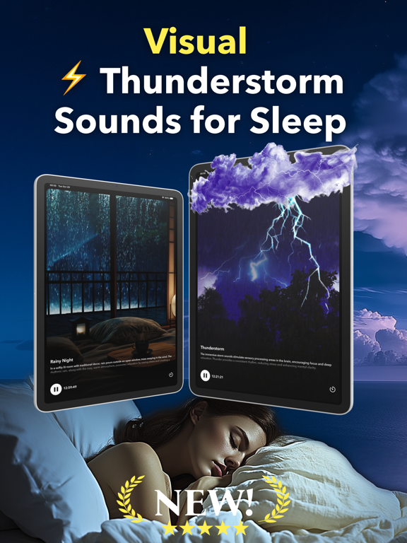 Thunderstorm Sleep Sounds iPad screenshot 1 - Health & Fitness app