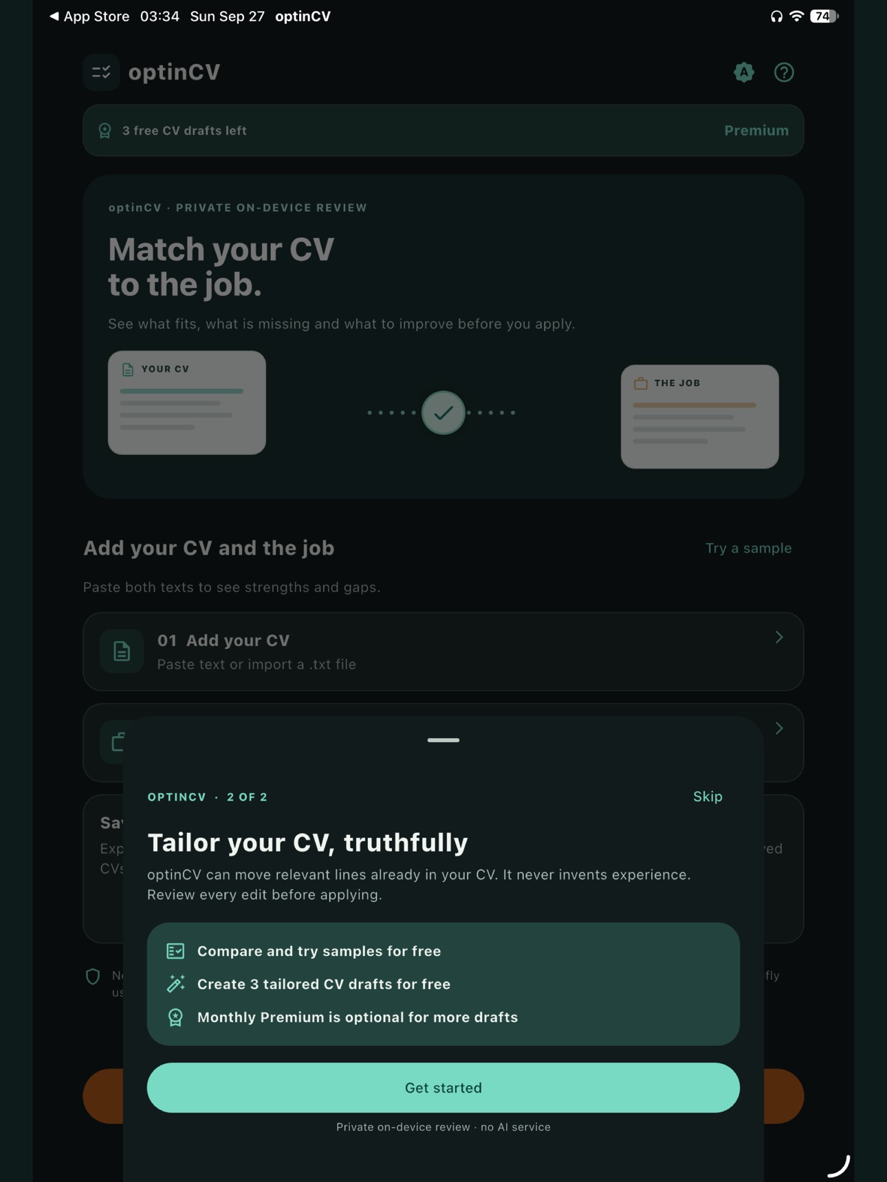 Screenshot 10 of optinCV: CV-to-Job Match