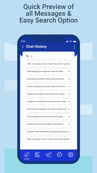 AI Buddy Chat, Counsel, Create Screenshot
