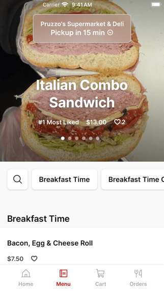 Pruzzo's Deli iPhone screenshot 2 - Food & Drink app