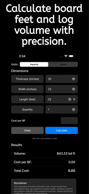 Board Foot Calculator - Timber screenshot 2