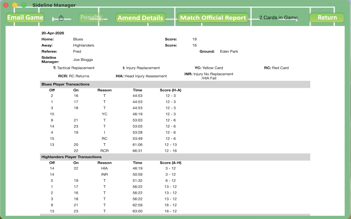 Sideline Manager screenshot 17