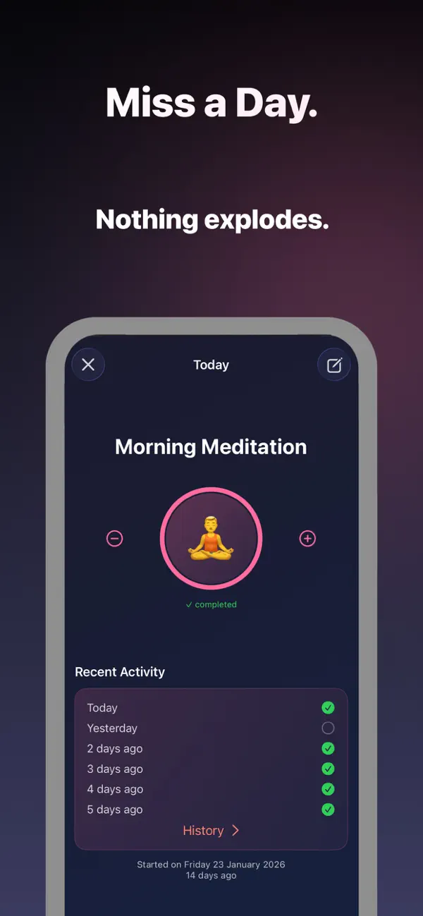 Screenshot #2 pour Gentle Habit Tracker: Couch