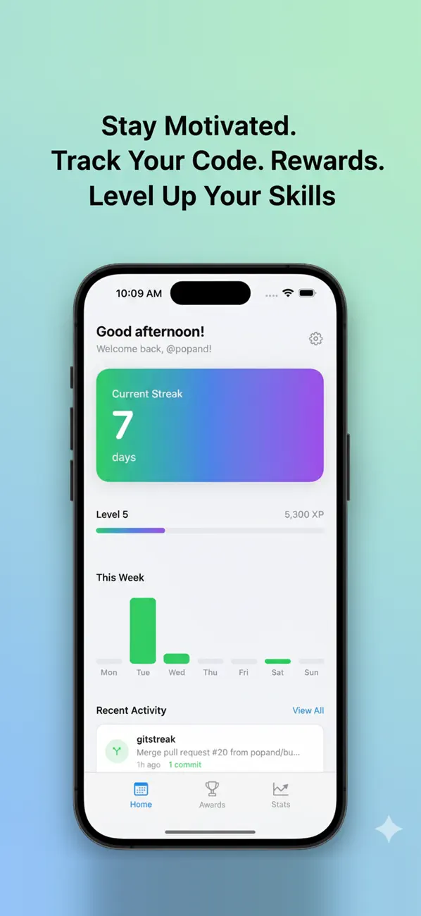 #1. GitStreak (iOS) Por: ANDREI POP