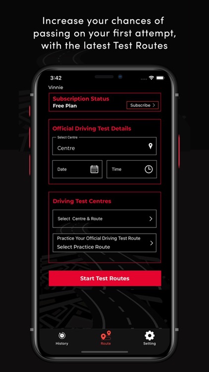 Test Routes Driving App UK