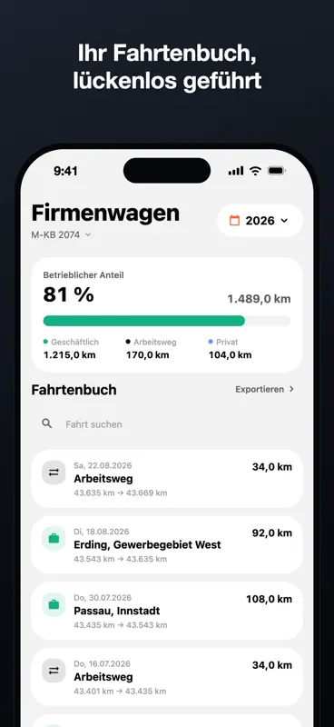 Fahrtenbuch: lückenlos screenshot 1 of 6
