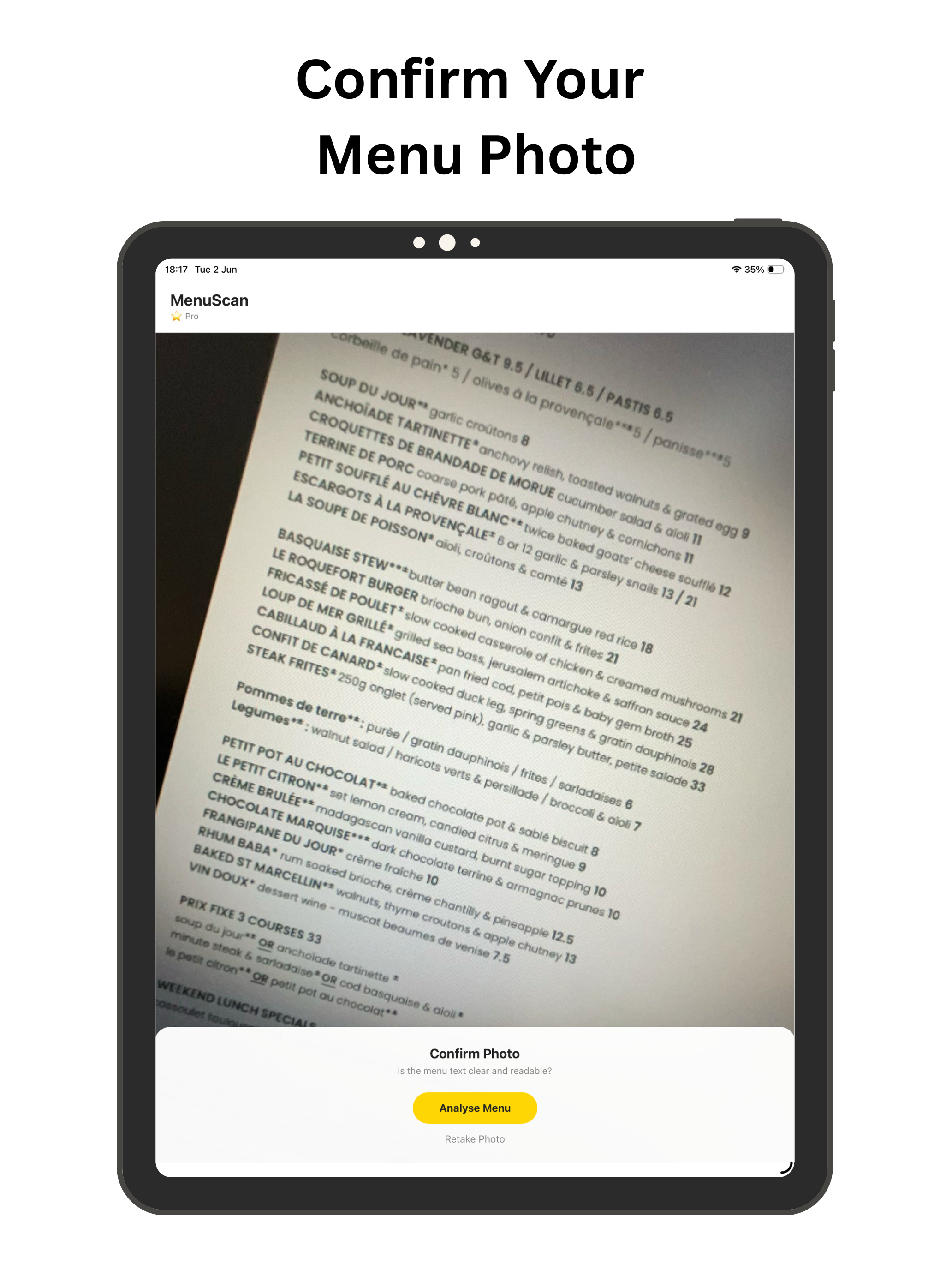 Menu Reader - MenuScan
