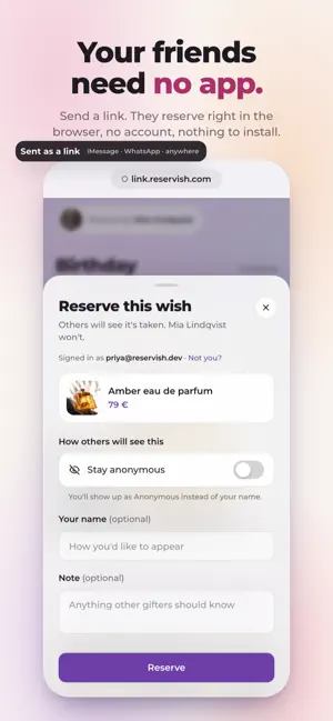 Reservish: Wishlist & Gifts screenshot 3