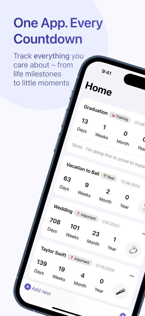 #1. Countdown Tracker - Timer (iOS) Ved: Get Technologies