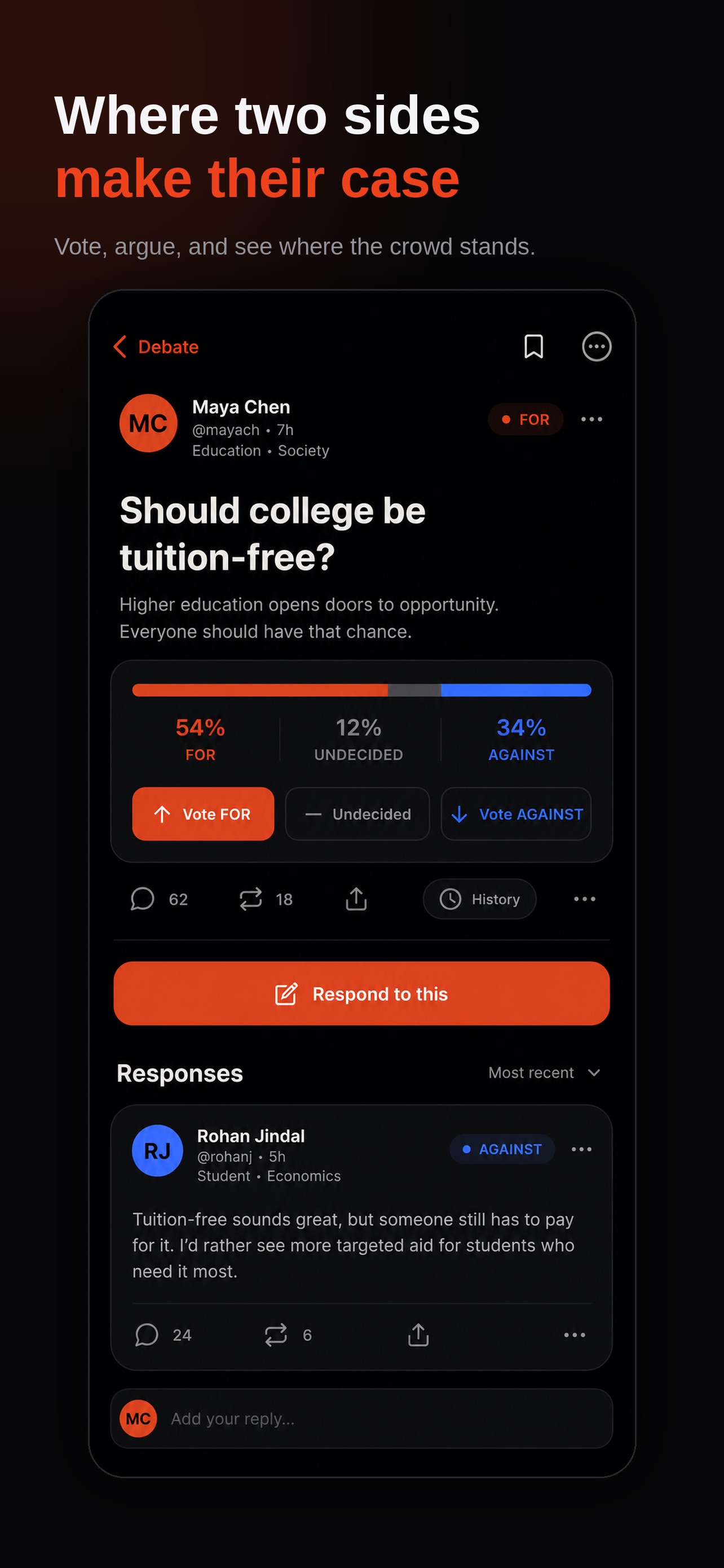 Screenshot 1 of ArgU: Debate Social