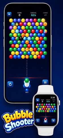 Bubble Shooter - Watch & Phone screenshot 1