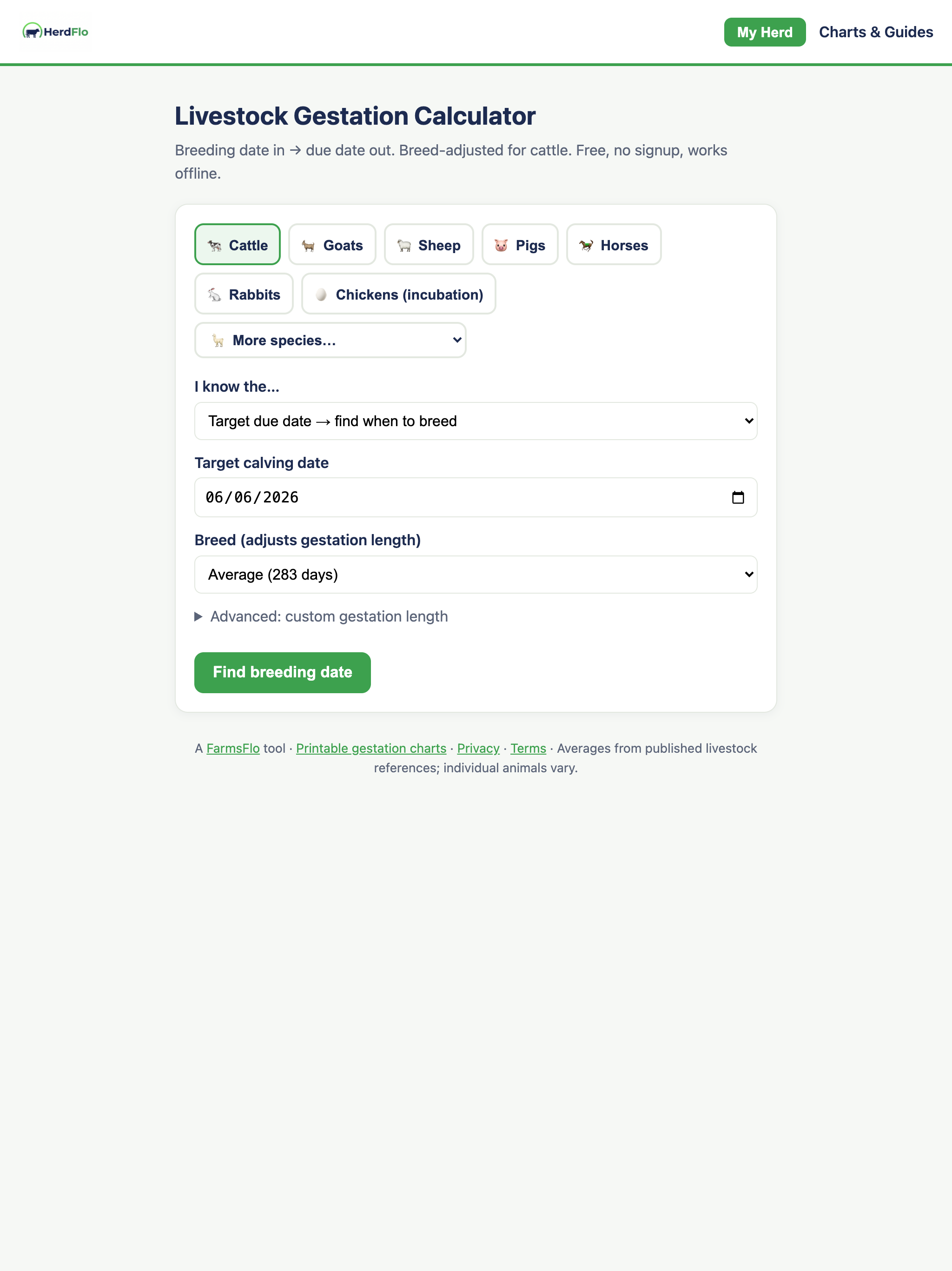 HerdFlo: Gestation Calculator screenshot 8