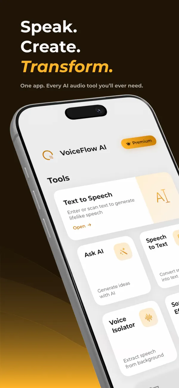 Screenshot #1 pour VoiceFlow AI: Audio Studio