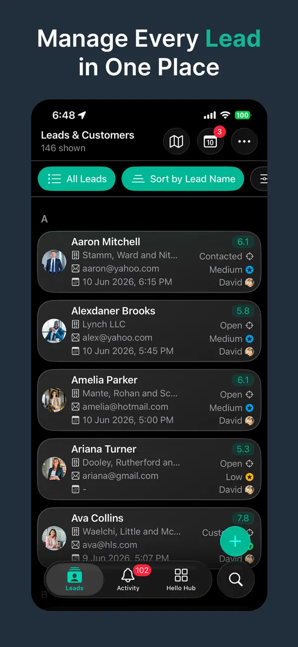 Screenshot #2 pour HelloLeads CRM: Suivi Ventes