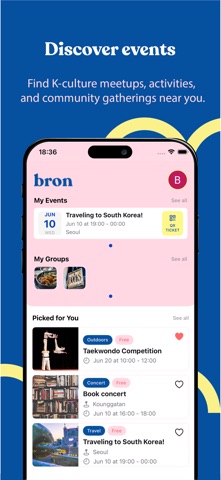 Bron: K-Culture & Meetup iPhone screenshot 4