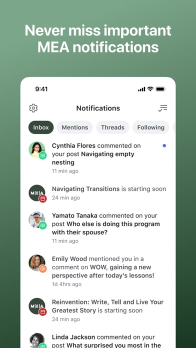 MEA Wisdom iPhone screenshot 3 - Social Networking app