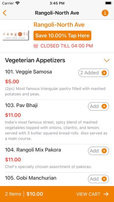 Rangoli Classic Indian Cuisine Screenshot