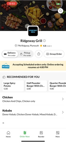Ridgeway Grill. Screenshot 2 of 4