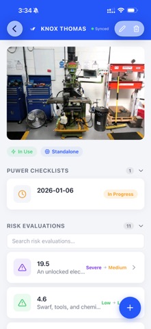 PUWER Assessment screenshot