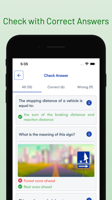 Indiana BMV Driver Permit Test Screenshot