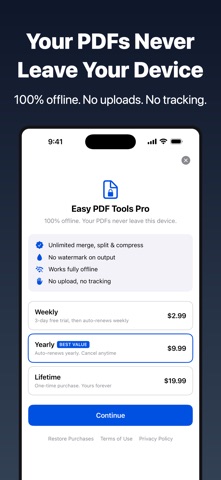 Easy PDF Tools iPhone screenshot