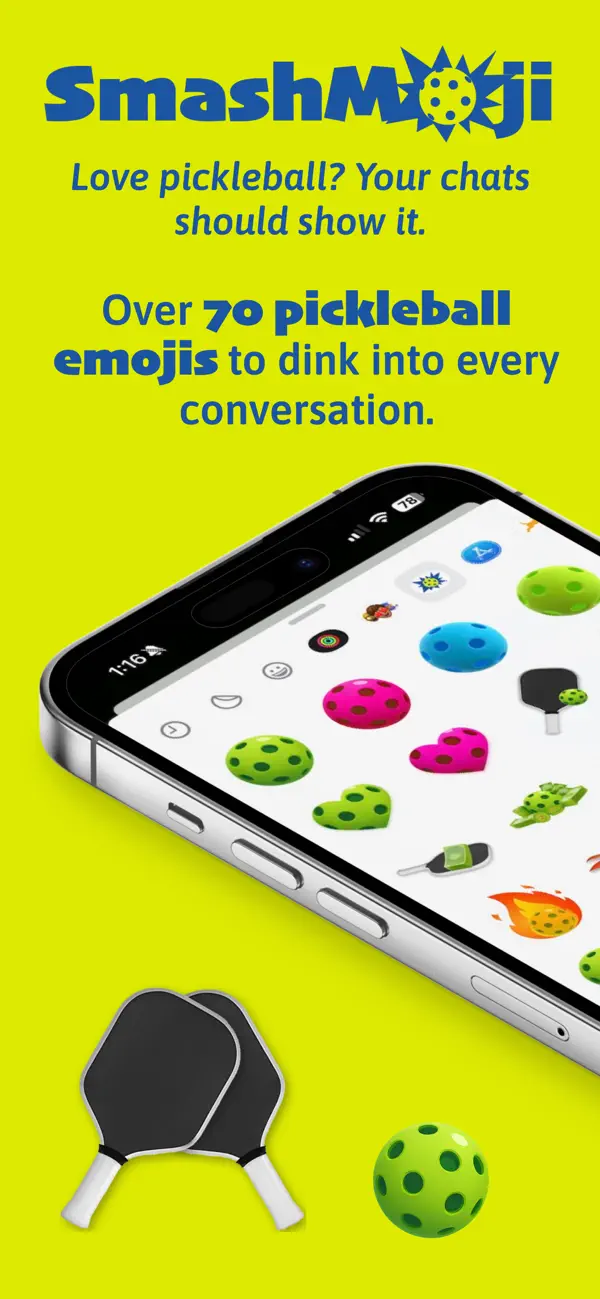 Screenshot #1 pour SmashMoji: Émojis Pickleball