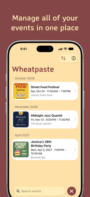 Wheatpaste: Flyer to Calendar screenshot 1