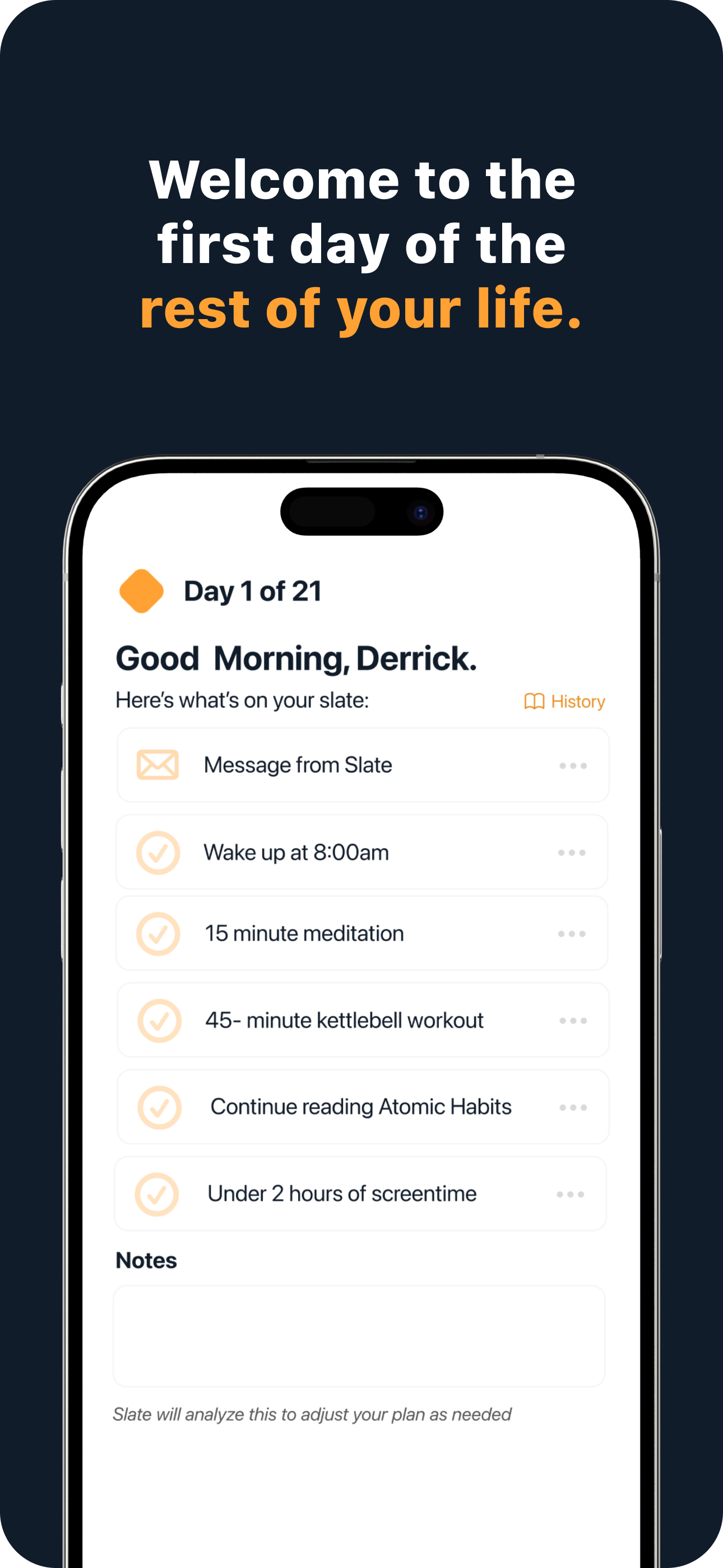 Slate - AI life reset & habits