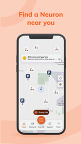 Neuron E-scooters and E-bikes screenshot