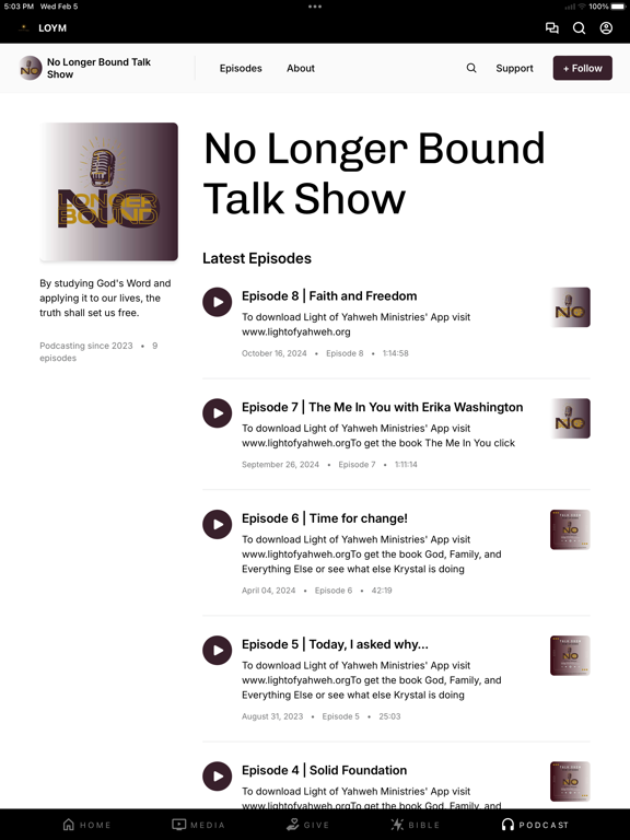 Light of Yahweh Ministries iPad screenshot 3 - Education app