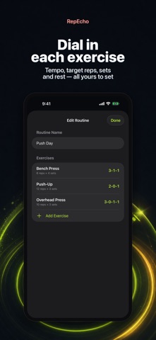 RepEcho: Lifting Tempo iPhone screenshot