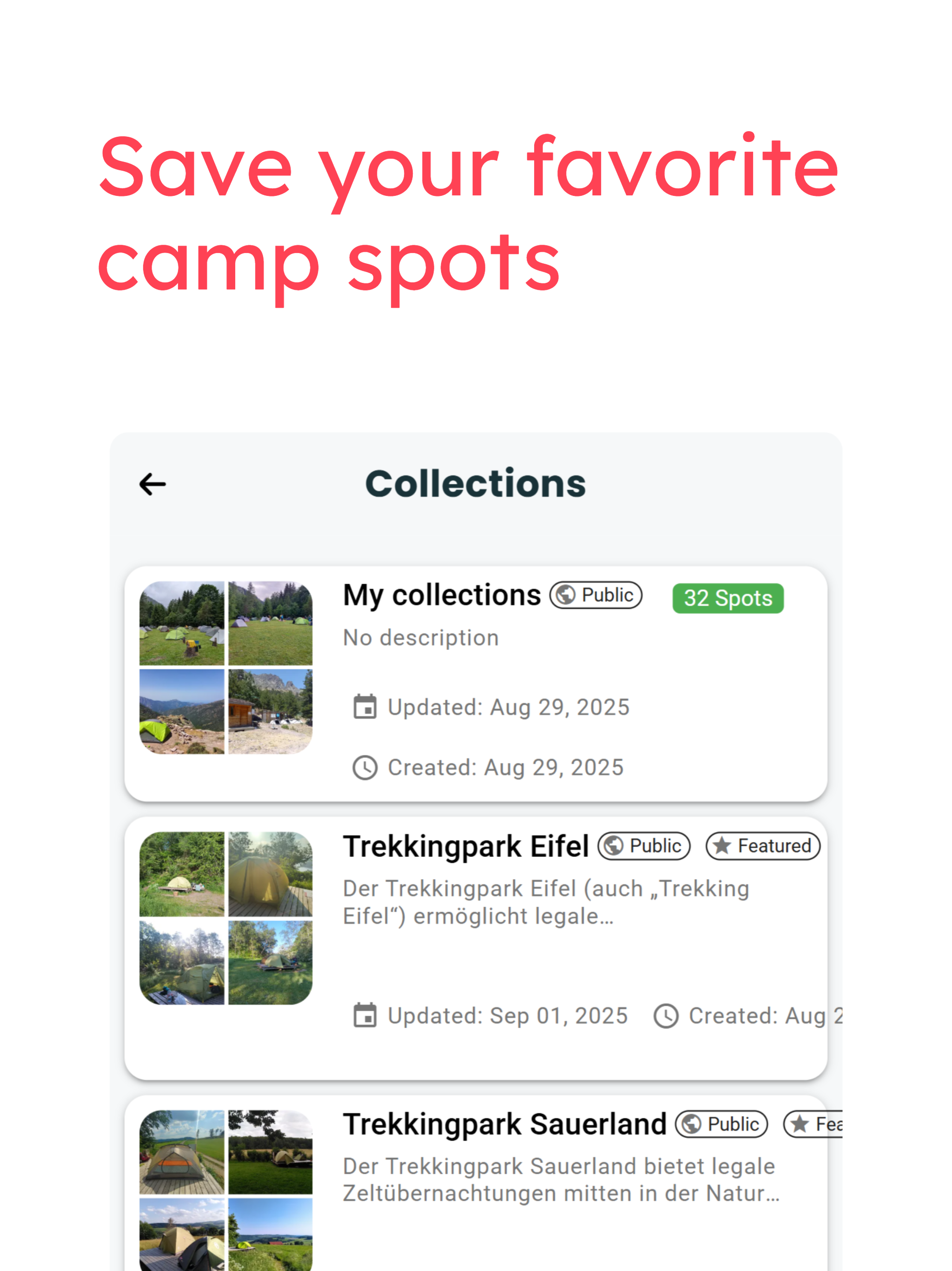 TrekSpots | Tent camping map screenshot 14