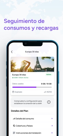 WiSim: eSIM para viajes iPhone screenshot