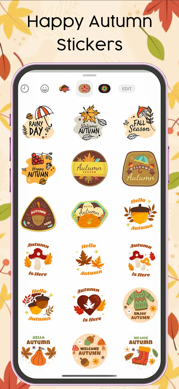 Screenshot #1 pour Happy Autumn Stickers