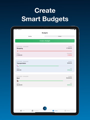 Money Tracker+ Budgeting App iPad screenshot