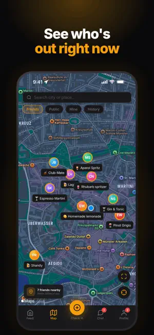 HopUp: Nightlife & Friend Map screenshot 1