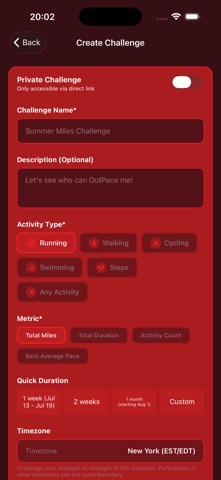 OutPace: Fitness Challenges iPhone screenshot